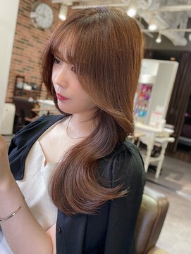 ハピネス 梅田茶屋町店(HAPPINESS) レイヤーロング ことりベージュ ブリーチなしダブルカラー