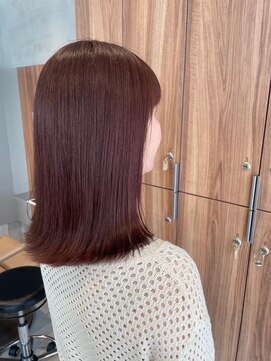 ガリカ 博多(Gallica) 【長まなみ】ぷつっとおさまりのいいボブにツヤ感ピンクブラウン