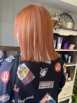 ヘアーデザイン シュシュ(hair design Chou Chou by Yone)&nbsp;オレンジカラー/アプリコットアレンジ/ブリーチ