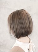 20代30代40代ワンカールボブ小顔モテ髪ミルクティーベージュ