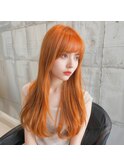 【Moana Lua】#オレンジ#ブリーチ#ダブルカラー#ロング