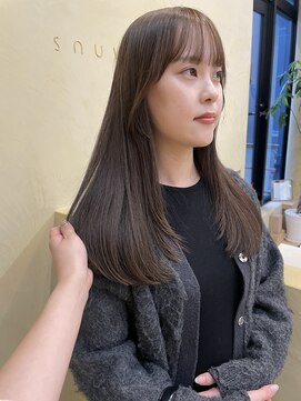 スニュウ(snuw) 【snuw mina】レイヤーカット/透明感カラー/オリーブカラー