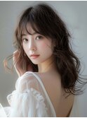 オンブレグレージュオリーブベージュくびれミディ大人美人