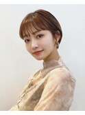 20代30代40代くびれショートボブ耳掛けショートマロンベージュ