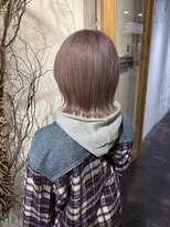 テイ(tei)&nbsp;白髪ぼかし/ハイライト/ピンクベージュ/白髪ぼかしカラー/ボブ