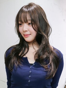 アルバム 池袋(ALBUM) 前髪カット顔周りレイヤー韓国ヘアロング_F21453