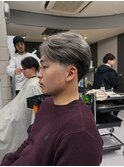 メンズバーバースタイルテーパーフェードセンターパート【GIA】