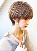 ハンサムショート×くびれボブ◎ミルクティーベージュ夏カラー
