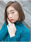 センターパート 内巻きボブ アッシュカラー ☆☆