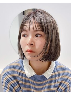 テン(tenn) ワンレンボブ/シースルー前髪/ミルクティーアッシュ/kuroda