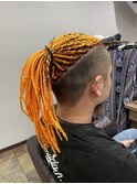 orange braids