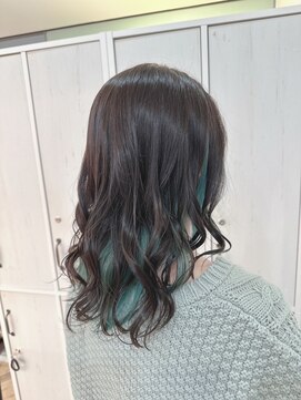 ジーナ  札幌大通(Zina) 【Zina札幌大通】大人ガーリー＊インナーカラー＊くすみブルー