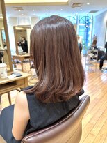 ビュートリアム265(BEAUTRIUM 265) 艶髪レイヤーミディアムカール銀座レイヤーカットピンクブラウン