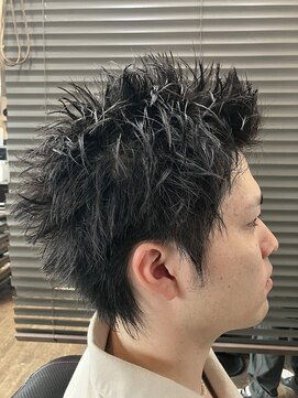 ガイズ ヘアー イサミ(GUY'S HAIR 133) カルマパーマ/ベリーショート/ダークアッシュ/ニュアンスパーマ