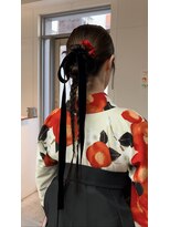 アタッカ(atacca)&nbsp;ロング　タイト　ヘアアレンジ　リボン　卒業式ヘア　袴