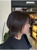 くびれショート/ダークブラウン/外ハネボブ/ナチュラルウルフ