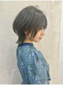 ダークグレージュ×ウルフカット　ウルフ　ネオウルフ