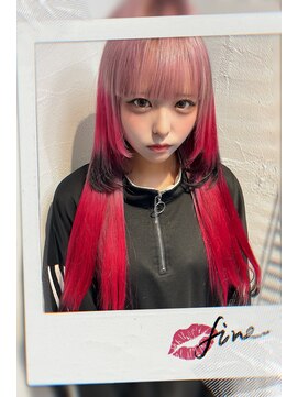 アジールヘア 池袋東口店(agir hair) ☆個性派/デザインカラー/ホワイトピンク/チェリーレッド/池袋