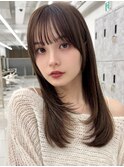 【人気Ｎｏ,1】オリーブベージュ×ミディアムレイヤー