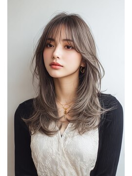 ノイエ 原宿 北参道(NoIE) 海外風バレイヤージュハイライトケアブリーチグレーカラー