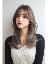 ノイエ 原宿 北参道(NoIE) 海外風バレイヤージュハイライトケアブリーチグレーカラー