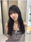 レイヤーカット　韓国ヘア　顔まわりカット