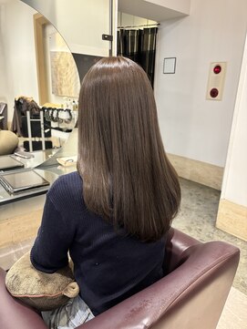 ブリーチなしダブルカラーオリーブベージュショコラミルクティー