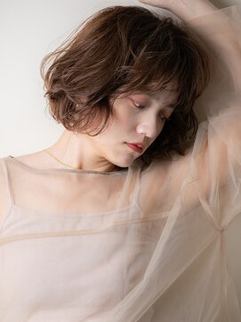 カバーヘア ブリス 上尾西口店(COVER HAIR bliss) ダークブラウン乾かすだけくせ毛風Ａラインボブz上尾20代30代