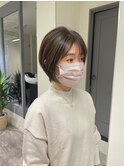 くびれショートボブ40代50代グレイカラー白髪染め白髪ぼかし