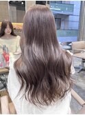 ブリーチなしダブルカラーミルクブラウンヘーゼルベージュカラー