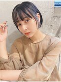 小顔に見える大人ショートボブ/インナーカラー