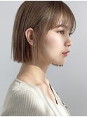 ボブヘア/レイヤーカット/ウエットヘア/オリーブベージュ/表参道