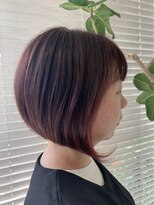 アース 三田南ウッディタウン店(HAIR&MAKE EARTH)&nbsp;大人インナーカラー耳掛け切りっぱなし大人ボブ