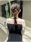 薬院　顔まわりレイヤーカット　ヘアセット　ブリーチなしカラー