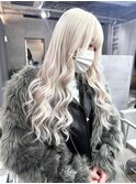 ホワイトブロンド×大人カールエクステ