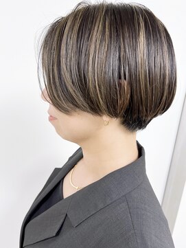 モリオフロムロンドン 原宿本店(morio from London) 【morio原宿】ハイライトベージュショートボブ