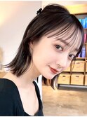 ミディアムレイヤーカット/髪質改善/韓国/黒髪/小顔/前髪/新宿