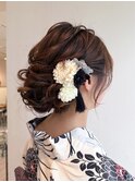 小顔に見せるヘアセット/タイトで大人可愛い/結婚式/髪質改善