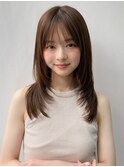 韓国ヘア ワンホンレイヤー ミルクブラウン"