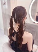 髪の毛リボンツインテール