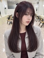 モト 船橋(moto)&nbsp;韓国アイドル艶髪ロングフェイスレイヤープラムブラウン船橋