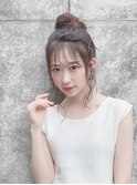 アップスタイル お団子ヘア ヘアアレンジ おくれ毛
