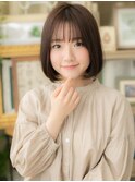 大人かわいい透けバング前下がりぱっつんボブa上尾20代30代40代