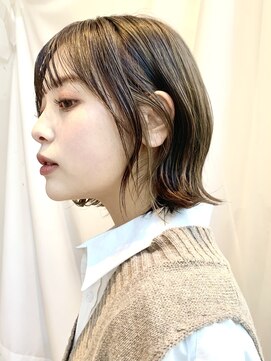 アフロートリノ(AFLOAT Leino) 【修】20代30代40代◎透明感カラー×韓国切りぱなしボブ