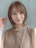 ☆デザインカラーオリーブベージュ小顔前髪ウルフレイヤーカット