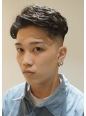 大人紳士スタイル ナチュラルピンパーマ スキンフェード