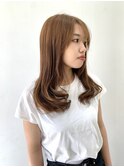 【FOLK】赤みなし透明感グレージュ☆似合わせ内巻きロング♪