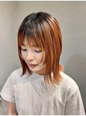 顔周りレイヤースタイル◎orange color
