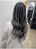 シールエクステでバレイヤージュ風デザイン