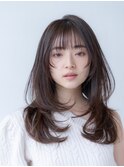 20代30代大人かわいいこなれミディくびれレイヤーベージュカラー